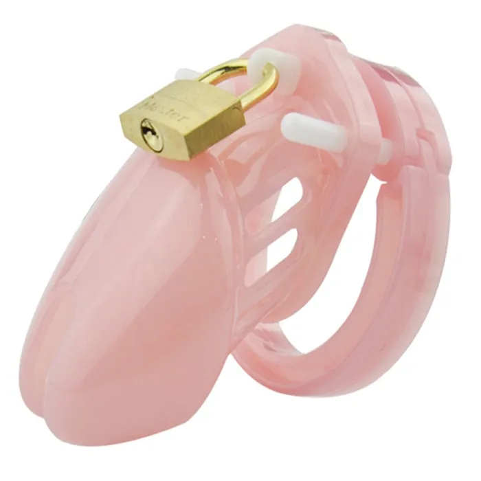 S G TLZ Male Sex Toys Pink Short Male Chastity Acrylic