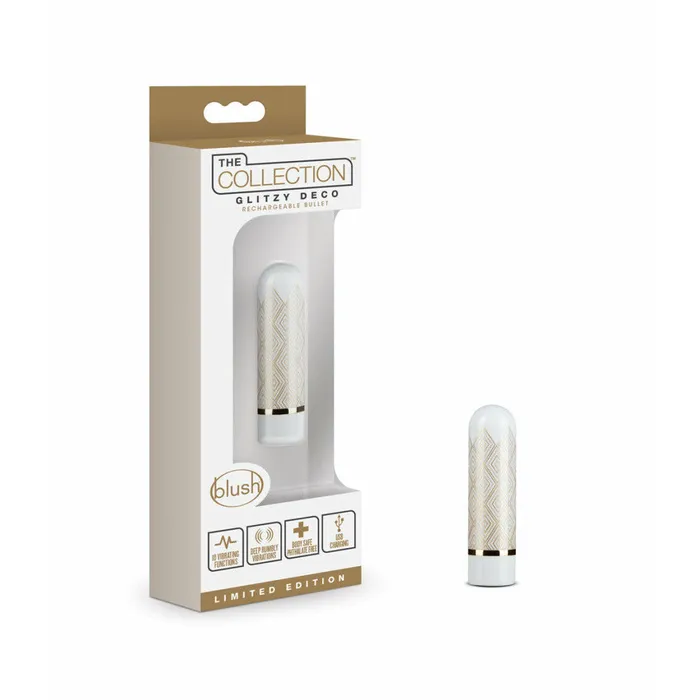 Blush Female Sex Toys The Collection Glitzy Deco Bullet in Gold