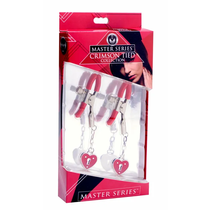 Female Sex Toys Charmed Heart Padlock Nipple Clamps XR Brands Master Series Female Sex Toys Charmed Heart Padlock Nipple Clamps XR Brands Master Series