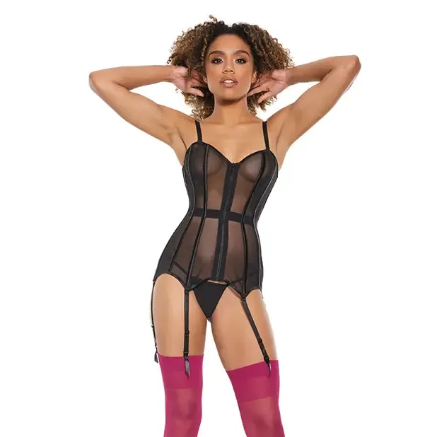 Coquette Anal Coquette Mesh Corset with Zipper Front Removable Straps Black L Coquette Anal Coquette Mesh Corset with Zipper Front Removable Straps Black L
