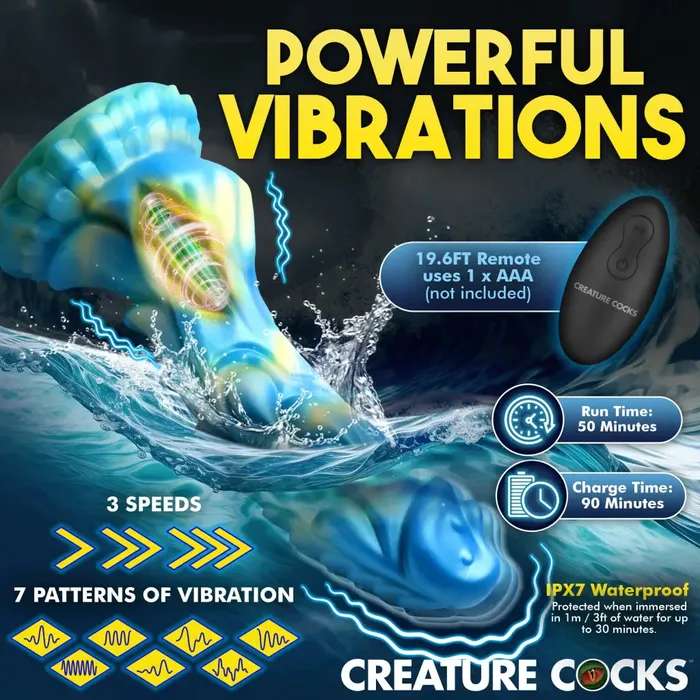 Female Sex Toys Creature Cocks Sea Stallion Vibrating Silicone Dildo With Remote Creature Cocks