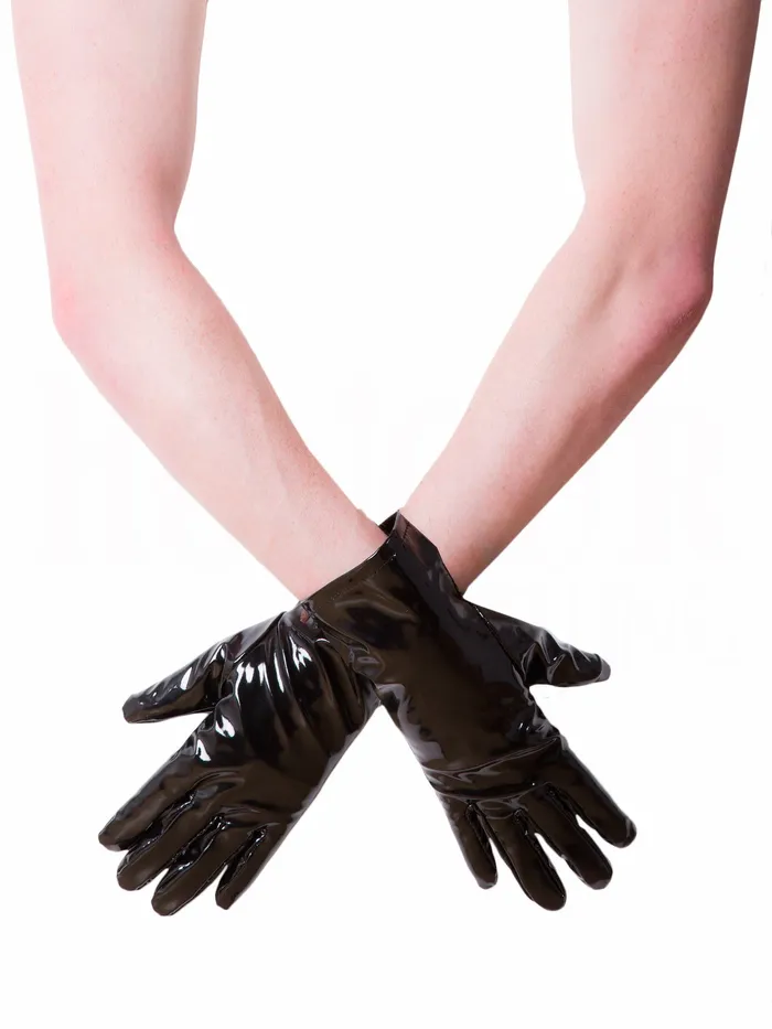Honour PVC Short Gloves in Black Female Sex Toys