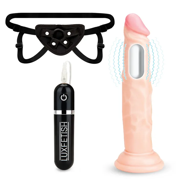 Lux Fetish Female Sex Toys Lux Fetish 65 Vibrating Dildo StrapOn Harness Set