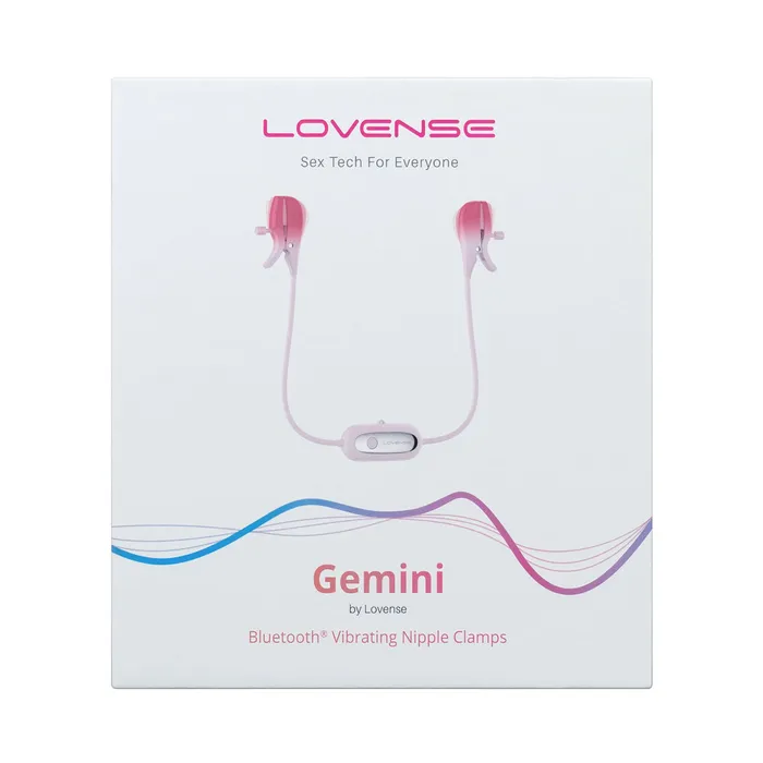 Vibrators Lovense Lovense Gemini Bluetooth Vibrating Nipple Clamps Pink