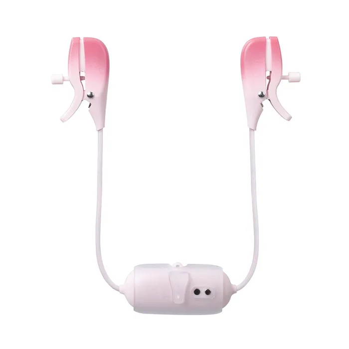 Vibrators Lovense Lovense Gemini Bluetooth Vibrating Nipple Clamps Pink