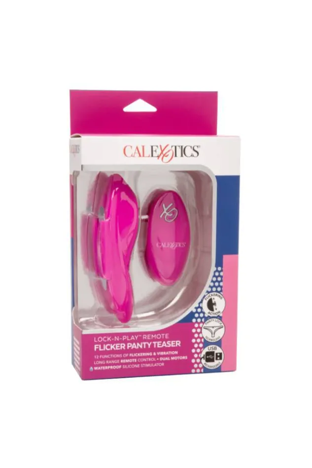 Female Sex Toys Cal Exotics Cal Exotics LockNPlay Remote Flicker Panty Teaser Pink