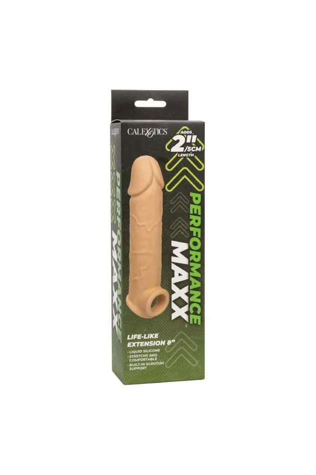 Male Sex Toys Cal Exotics Cal Exotics Performance Maxx LifeLike Penis Extension 8 Beige