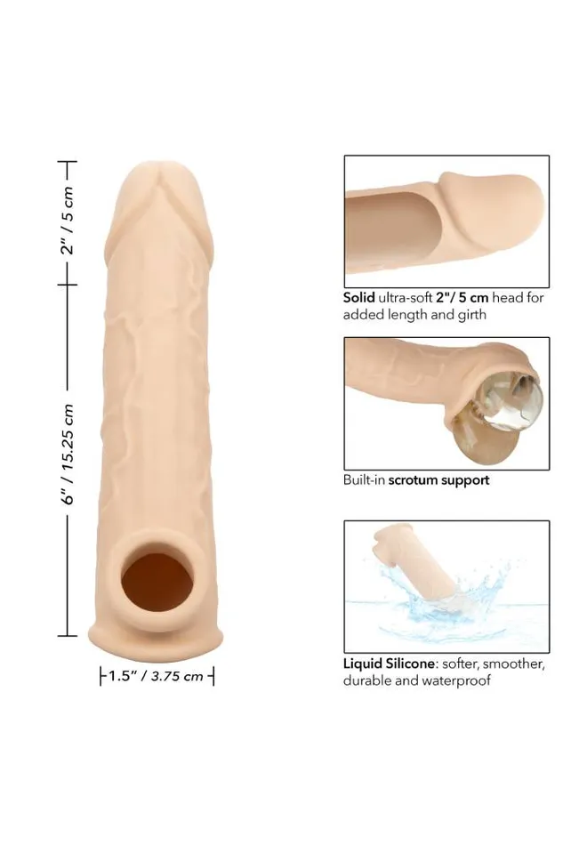 Male Sex Toys Cal Exotics Cal Exotics Performance Maxx LifeLike Penis Extension 8 Beige