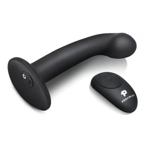 Pegasus Remote Control 6 Inch PG Spot Silicone Peg With Harness Black Pegasus Anal