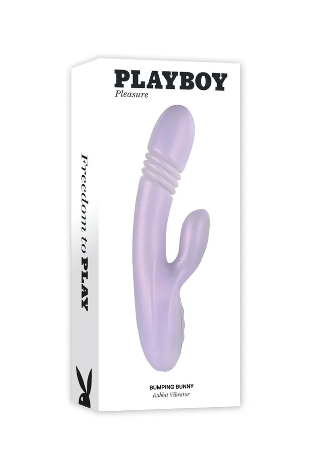 Playboy Bumping Bunny Warming Thrusting Rabbit Vibrator Lilac Evolved Female Sex Toys