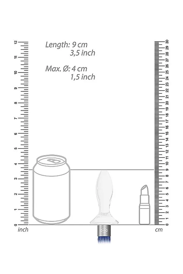 Shots Toys Chrystalino Tail Glass Whip Butt Plug White Shots Toys Anal