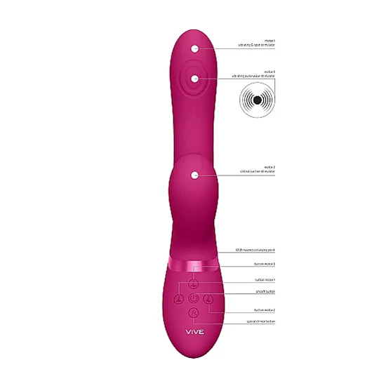 Vibrators Shots Toys Shots Vive Hide Airwave Pulse Wave GSpot Rabbit Pink