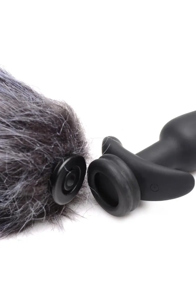 XR Brands Female Sex Toys XR Brands Tailz SnapOn Vibrating Silicone Plug with 3 Interchangeable Tails