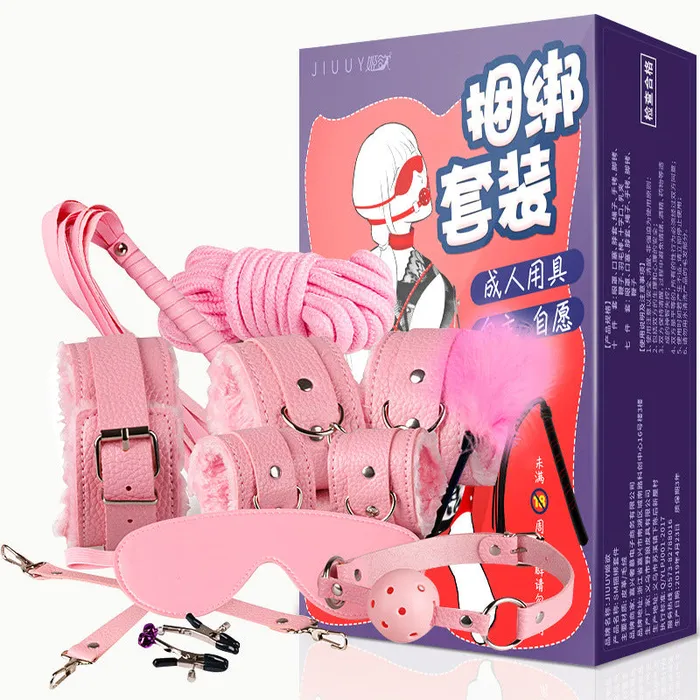 LAZADASEXTOYS Couples Ji Yu sexy sevenpiece plush leather tenpiece set bundled breast clip adult sex toy alternative couple flirt supplies LAZADASEXTOYS Couples Ji Yu sexy sevenpiece plush leather tenpiece set bundled breast clip adult sex toy alternative couple flirt supplies