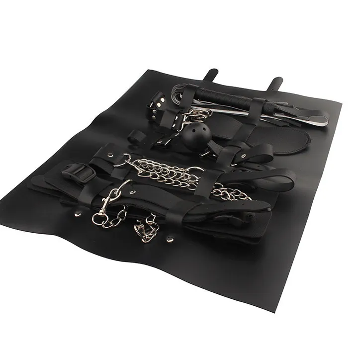 LAZADASEXTOYS Couples Ji Yu sexy sevenpiece plush leather tenpiece set bundled breast clip adult sex toy alternative couple flirt supplies