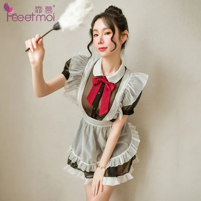 LAZADASEXTOYS Vibrators Sexy lingerie uniform temptation bandage apron mesh gauze perspective cosplay sexy maid suit LAZADASEXTOYS Vibrators Sexy lingerie uniform temptation bandage apron mesh gauze perspective cosplay sexy maid suit