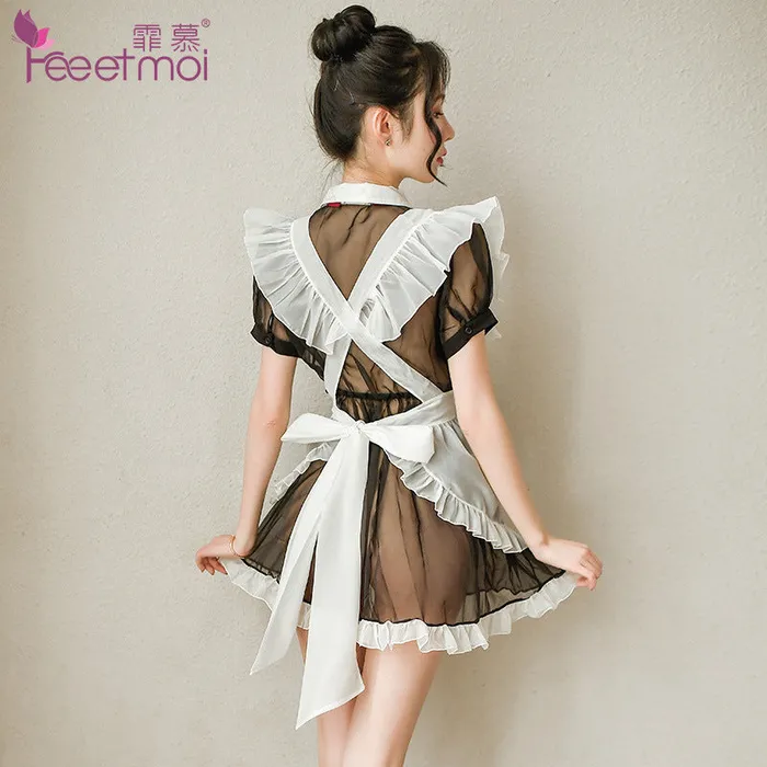 LAZADASEXTOYS Vibrators Sexy lingerie uniform temptation bandage apron mesh gauze perspective cosplay sexy maid suit LAZADASEXTOYS Vibrators Sexy lingerie uniform temptation bandage apron mesh gauze perspective cosplay sexy maid suit