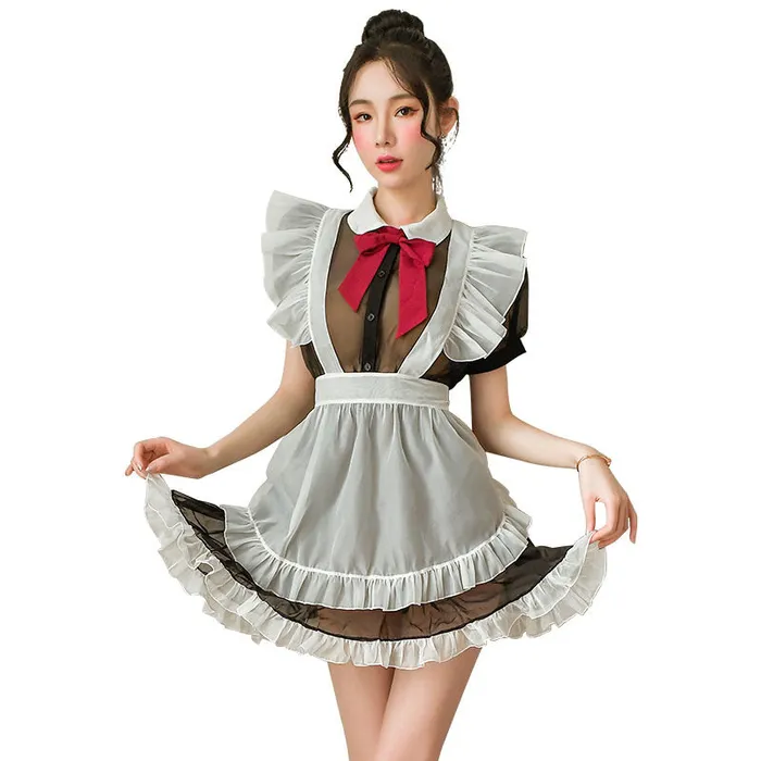 LAZADASEXTOYS Vibrators Sexy lingerie uniform temptation bandage apron mesh gauze perspective cosplay sexy maid suit LAZADASEXTOYS Vibrators Sexy lingerie uniform temptation bandage apron mesh gauze perspective cosplay sexy maid suit