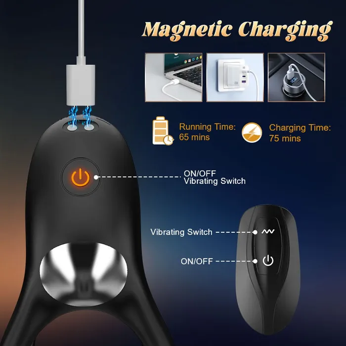 Male Sex Toys AcmeJoy Acmejoy Skyhawk 10 Vibrations Penis Ring for Couple and SemenSentry Vibrating 2 IN 1 Cock Ring Set Male Sex Toys AcmeJoy Acmejoy Skyhawk 10 Vibrations Penis Ring for Couple and SemenSentry Vibrating 2 IN 1 Cock Ring Set