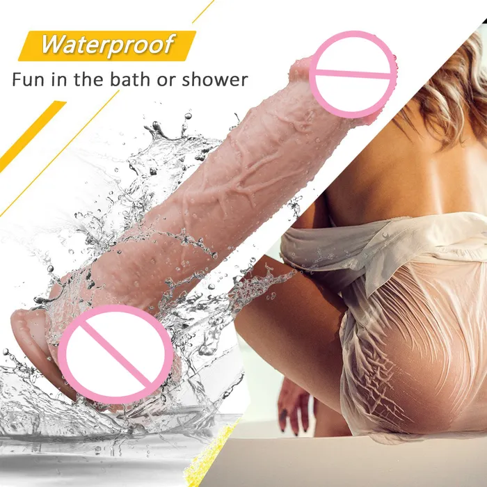 Dildos 10 Inch big Waterproof DualDensity Textured Realistic Silicone Dildo YOSPOSS