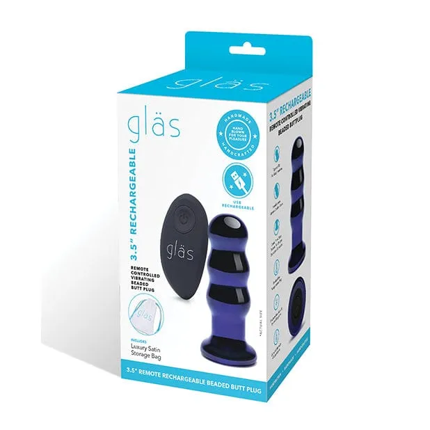 Glas Anal Glas Remote Control Rechargeable Vibrating Glass Beaded Butt Plug 35 Blue Glas Anal Glas Remote Control Rechargeable Vibrating Glass Beaded Butt Plug 35 Blue