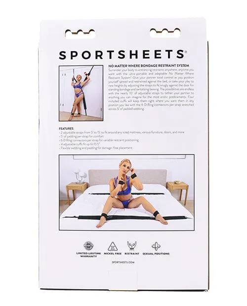 Saffron No Matter Where Adjustable Bondage Restraint System Black Sportsheets International Anal