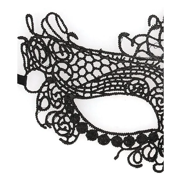 Shots Anal Shots Ouch Black and White Lace Eye Mask Queen Black