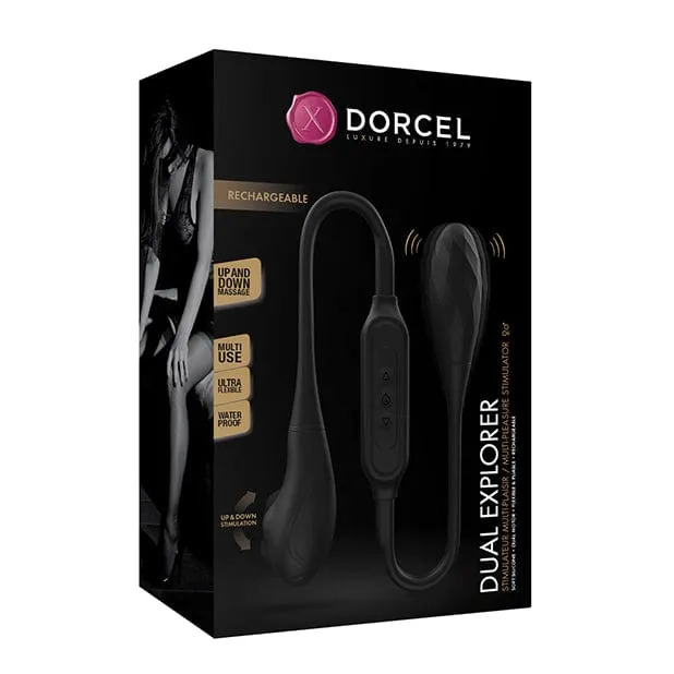 Vibrators Dorcel Dorcel Dual Explorer Double Ended Thrusting Vibrator Black