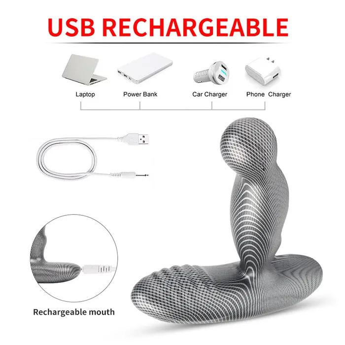 YOSPOSS Male Sex Toys Heating Prostate Massager Carbon Fiber Pattern 3 Rotation 16 Vibration
