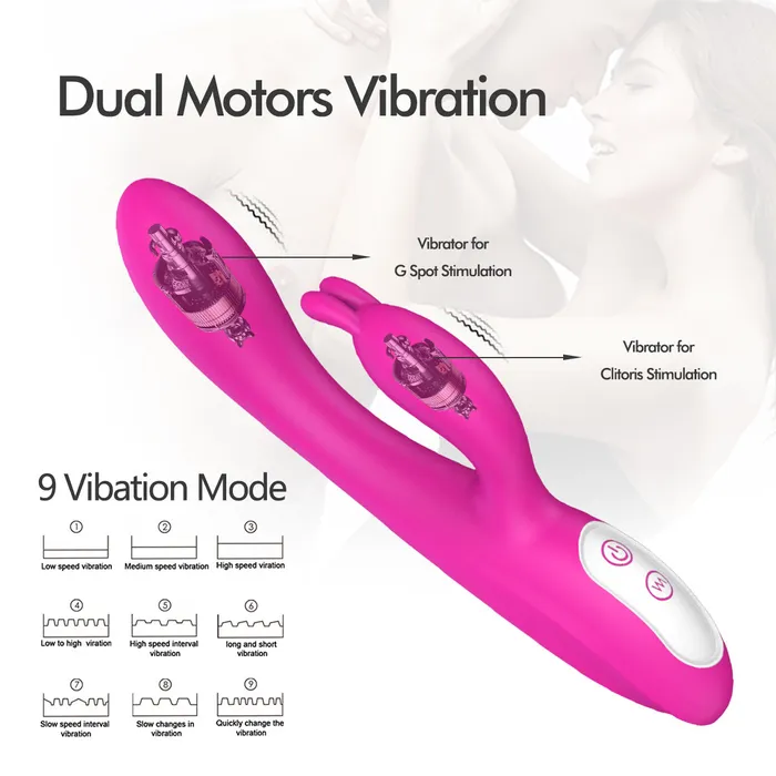 Earlypeach 2 in 1 GSpot Vibrator Clit Stimulator 9 Vibration Mode with Heating Female Sex Toys Earlypeach 2 in 1 GSpot Vibrator Clit Stimulator 9 Vibration Mode with Heating Female Sex Toys