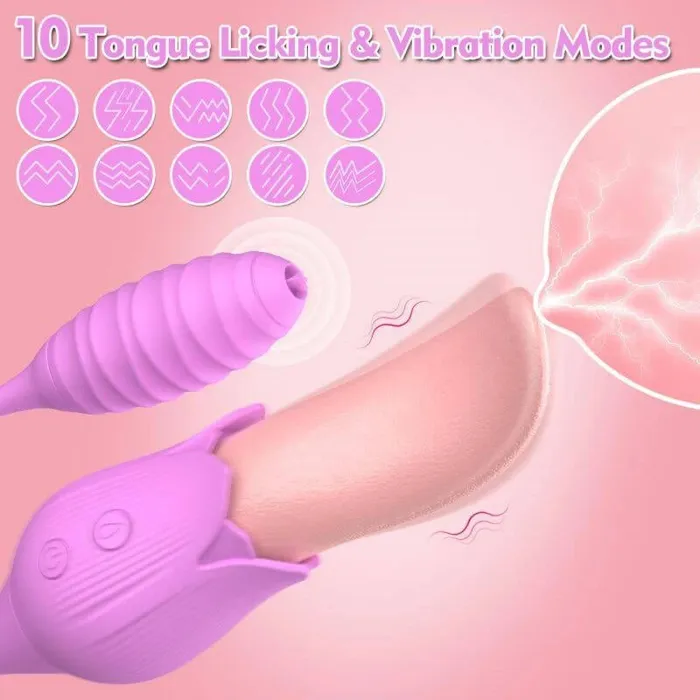 Inyarose Vibrators Simulated Tongue Pleasure Toy Dual Egg