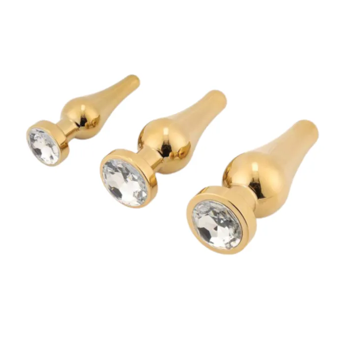 Love Plugs Anal Tapered Gold Anal Jewel Starter Kit 3 Piece Love Plugs Anal Tapered Gold Anal Jewel Starter Kit 3 Piece