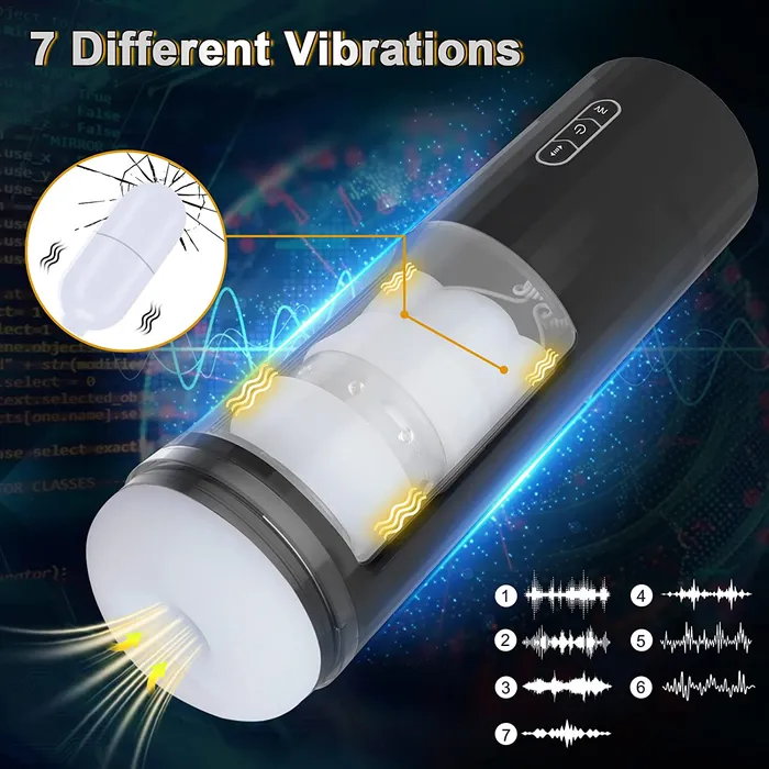 Male Sex Toys Earlypeach Automatic Blowjob Male Masturbator with 6 Thrusts Suctions