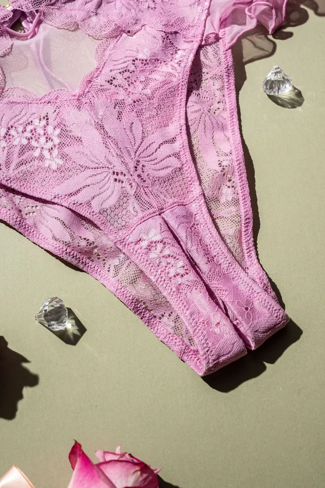 Mentionables Female Sex Toys Lacy High Leg Crotchless Panty Lilac Mentionables Female Sex Toys Lacy High Leg Crotchless Panty Lilac