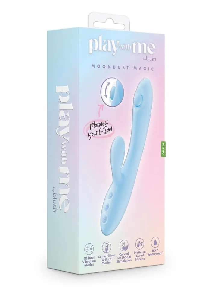 Play with Me Moondust Magic Rechargeable Silicone Rabbit Vibrator Play with Me by Blush Female Sex Toys