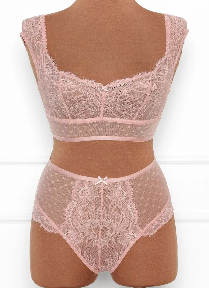 Vibrators Mentionables Lacy High Waist Crotchless Panty Blush Vibrators Mentionables Lacy High Waist Crotchless Panty Blush