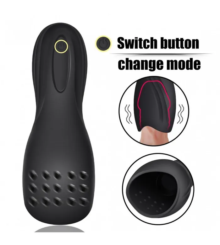 ADLTOYFUN Male Sex Toys 10x Penis Delay Trainer Vibrating Rechargeable Penis Pleaser