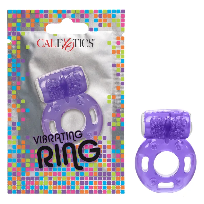 CalExotics Male Sex Toys Foil Pack Vibrating Ring Purple CalExotics Male Sex Toys Foil Pack Vibrating Ring Purple
