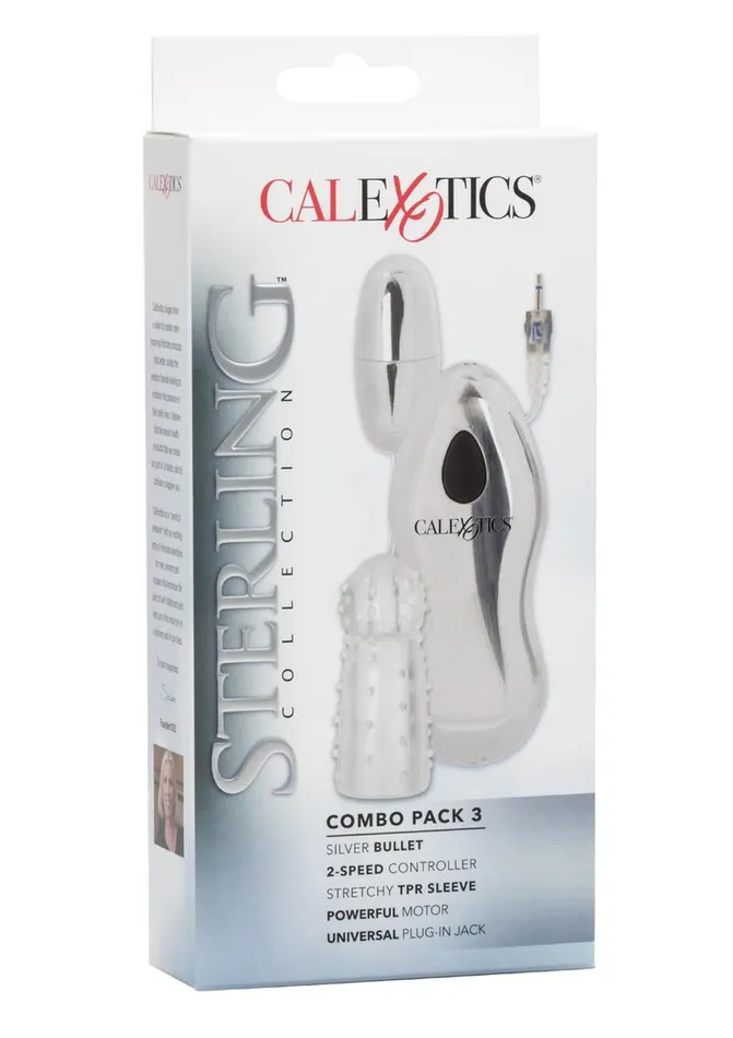 Male Sex Toys Sterling Collection Sterling Collection Combo Pack 3 Silver Bullet with Sleeve Male Sex Toys Sterling Collection Sterling Collection Combo Pack 3 Silver Bullet with Sleeve