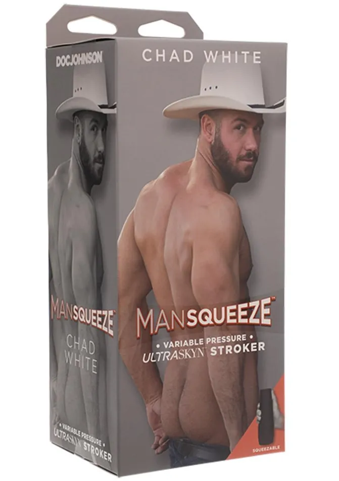 Man Squeeze Male Sex Toys Man Squeeze Chad White Ultraskyn Masturbator Butt