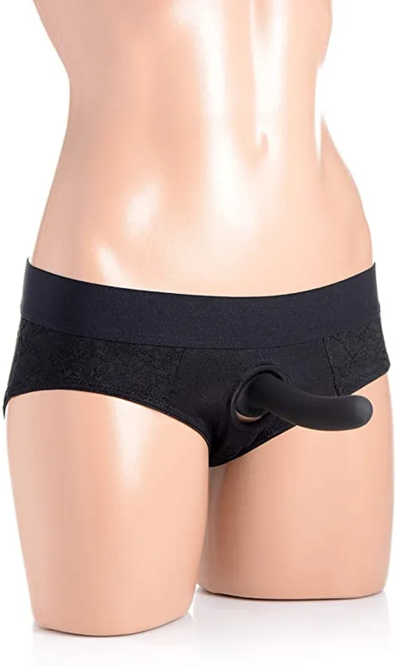 XR Brands Strap U Female Sex Toys Lace Envy Crotchless Panty Harness 2xl Black XR Brands Strap U Female Sex Toys Lace Envy Crotchless Panty Harness 2xl Black